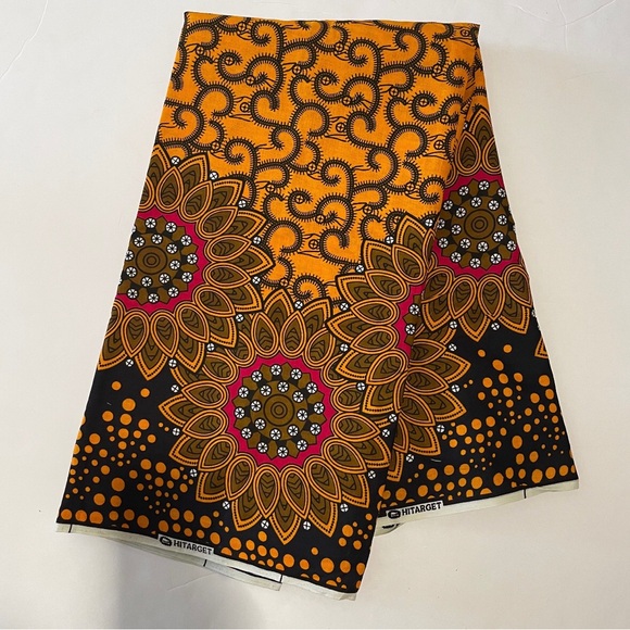 African Print Ankara Floral Print Multicolor Cotton Fabric - Picture 1 of 1